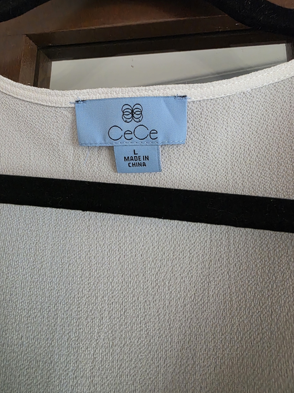 CeCe White Button-Front V-Neck Ruffle Sleeve Top - Picture 2 of 4